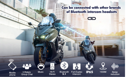 V6 Pro Motorcycle Bluetooth Helmet Headset