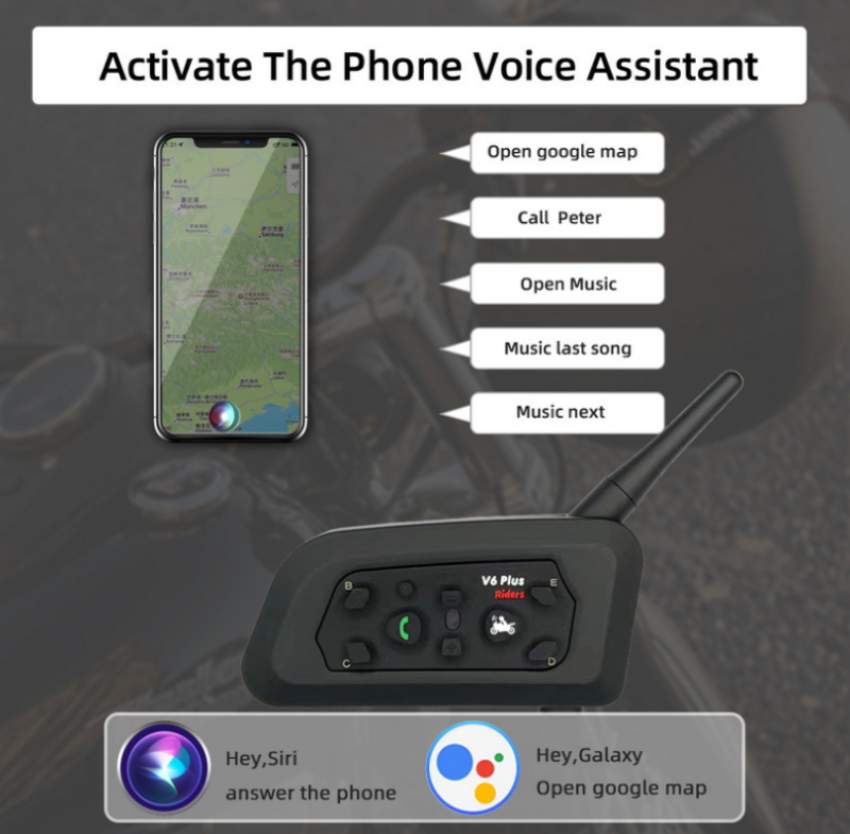 V6 Pro Motorcycle Bluetooth Helmet Headset