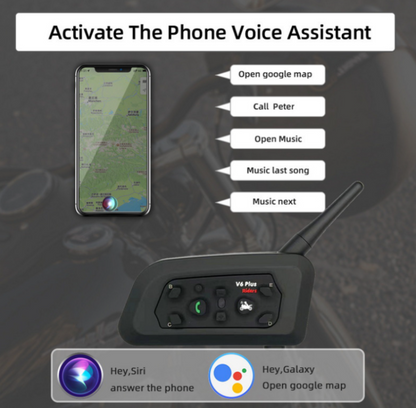 V6 Pro Motorcycle Bluetooth Helmet Headset