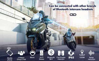 V6 Pro Motorcycle Bluetooth Helmet Headset